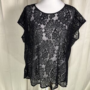 NWT Express Y2K Lace Fairycore Whimsigoth Open Back Coquette Blouse Size L
